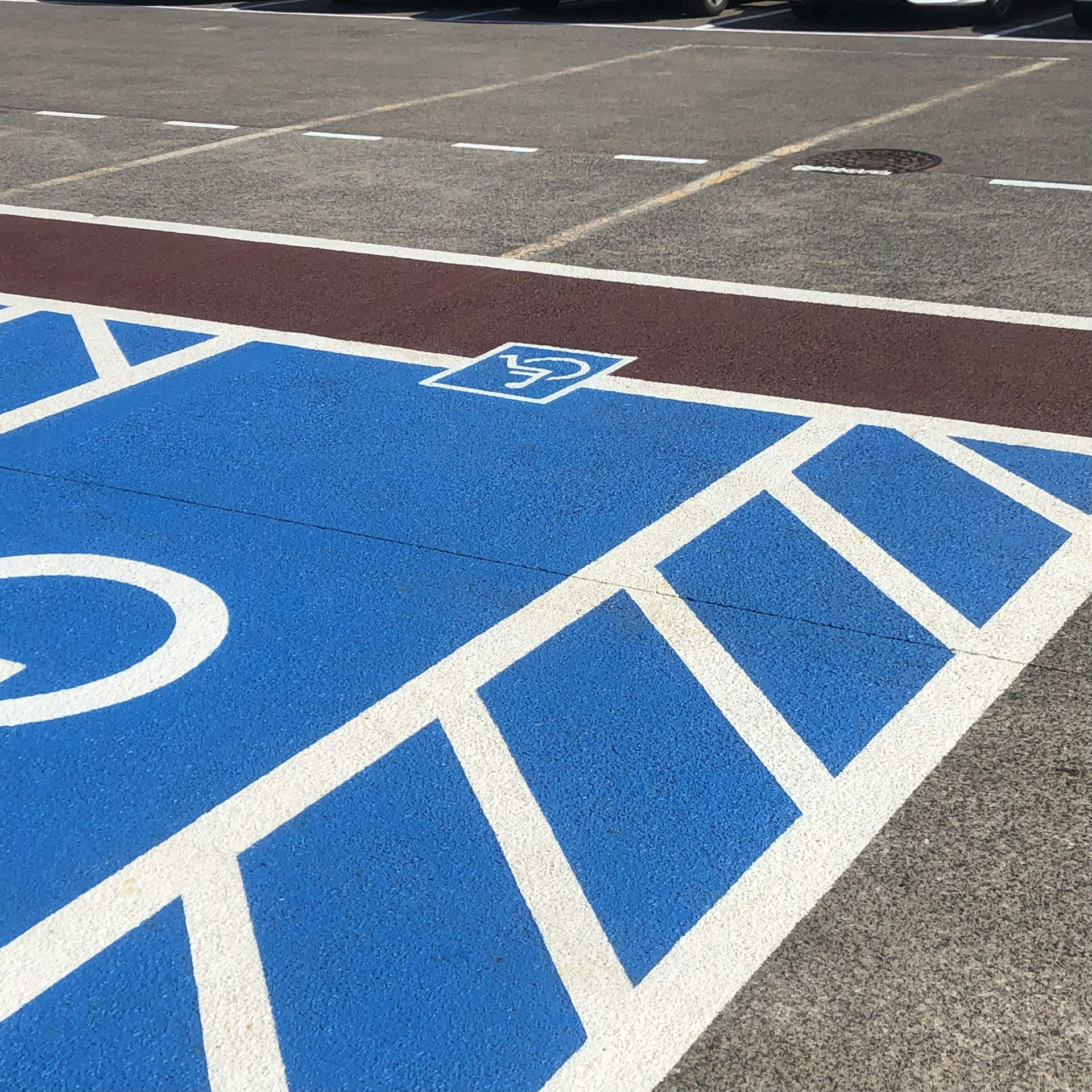Freshly striped parking lot